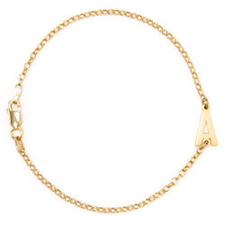 Personalized Sideways Initial Gold Vermeil Bracelet