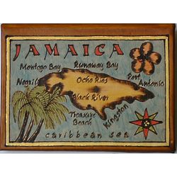 Map of Jamaica Leather Photo Album in Color