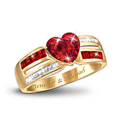 Ribbons of Love Personalized Garnet Ring