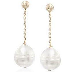 10-11mm Cultured South Sea Baroque Pearl Drop Earrings