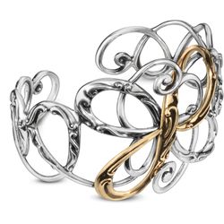 Coronation Sterling Silver and Brass Swirl Cuff Bracelet