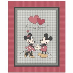 Mickey and Minnie Mouse Hearts Fleece Blanket Making Kit