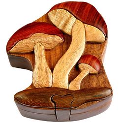 Mushroom Secret Wooden Puzzle Box