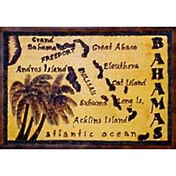 Map of the Bahamas Leather Photo Album in Color