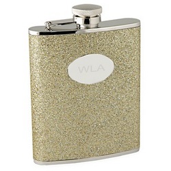 Personalized Gold Glitter Flask