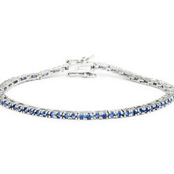 Sterling Silver Sapphire CZ Tennis Bracelet