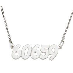 Sterling Silver Zip Code Necklace