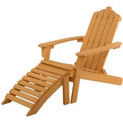 Wood Adirondack Chair with Ottoman