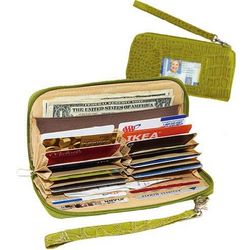 Deluxe Organizer Wallet in Lime