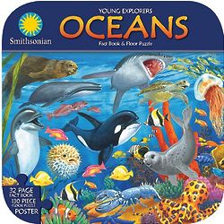 Young Explorers Oceans Fact Book & Floor Puzzle