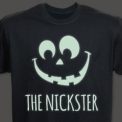Halloween Glow in the Dark Jack o' Lantern Face T-Shirt