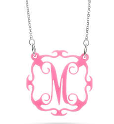 Personalized Scalloped-Style Single Initial Acrylic Necklace