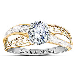Forever Our Love Personalized White Topaz Ring