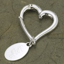 Heart Key Chain with Engraved Oval Tag