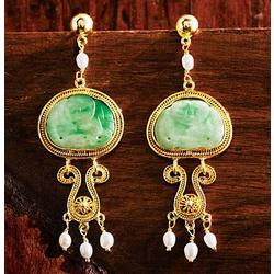 Last Emperor Vintage Jade Earrings