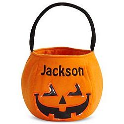 Jack-O-Lantern Personalized Reflective Halloween Treat Bag
