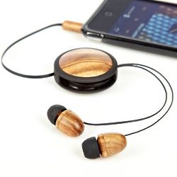No-Tangle Zebrawood Earbuds