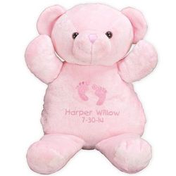 New Baby Girl's Personalized Pink Teddy Bear