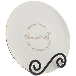 Bless Us O Lord Gold Rimmed Plate