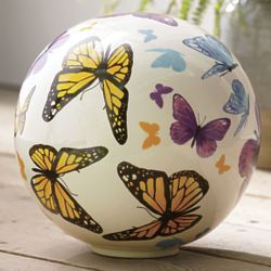 Ceramic Butterfly Orb Decoration