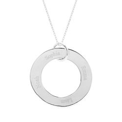 Personalized Family Circle Silver Pendant