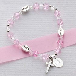 Personalized Faith and Love Silver Bracelet