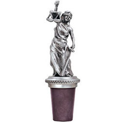 Pewter Lady Justice Wine Bottle Stopper