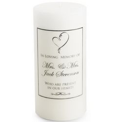 Ribbon and Heart Wedding Memorial Candle