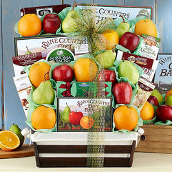 Deluxe Fruit and Favorites Gift Basket