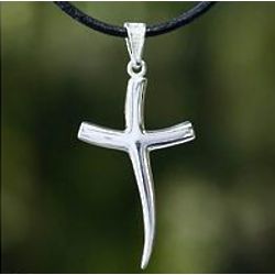 Men's Sterling Silver Cross of Thorns Necklace