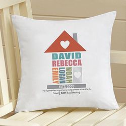 Personalized Love Lives Here Throw Pillow