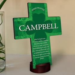 Personalized Irish Blessing Shamrock Cross