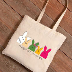 Personalized Hangin' with My Peeps Easter Tote