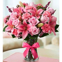 Large Expressions of Pink Bouquet with Classic Vase