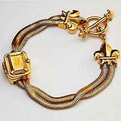 Vintage Locket Bracelet with Antique Gold Finish
