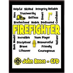 Firefighter Expressions Personalized Plaque