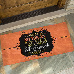 Personalized No Tricks, Just Treats Halloween Oversized Doormat