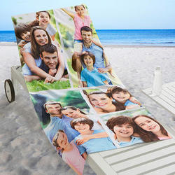 Personalized 5-Photo Collage Beach Towel