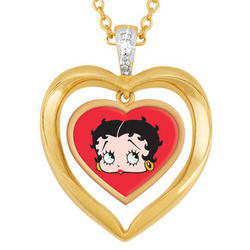 Betty Boop Diamond Heart Pendant