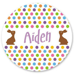 Brown Easter Bunny Personalized Stickers