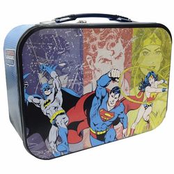Superman, Batman, and Wonder Woman Super Friends Tin Lunch Box
