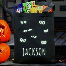 Personalized Glow in the Dark Eyes Halloween Bag