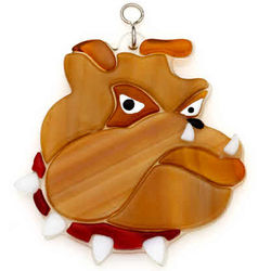 Bulldog Switchables Stained Glass Ornament