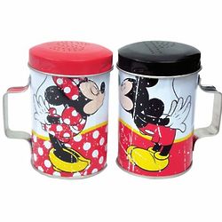 Kissing Mickey and Minnie Tin Salt and Pepper Shakers