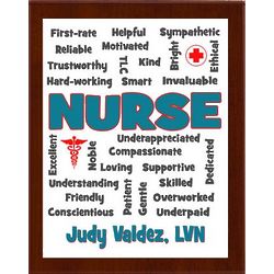 Nurse Expressions Personalized Plaque