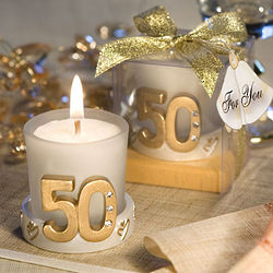 50th Golden Anniversary Candle Favors