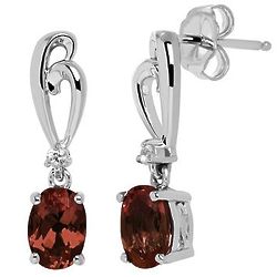 Garnet and Lab-Created White Sapphire Earrings in Sterling Silver