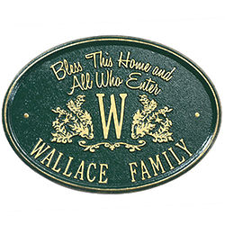 Bless Our Home Personalized Aluminum Plaque