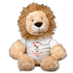 World's Best Doctor Lion Stuffed Animal in Personalized T-Shirt