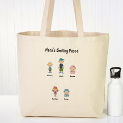 Family Cartoon Characters Personalized Canvas Tote Bag